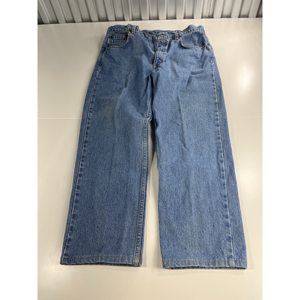 Carhartt Traditional Fit Jeans Mens 36x30 Light Wash Blue Denim B18 STW Straight